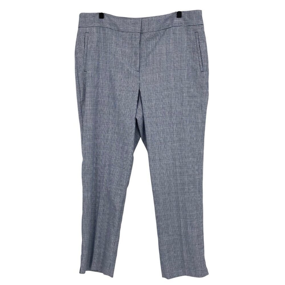 Talbots Size 16 High Waist Ankle Pants Blue Checkered Plaid Trousers NWT